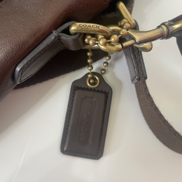 Vintage COACH Brown Leather Messenger Bag Crossbody Briefcase Academia Teacher - Picture 9 of 11